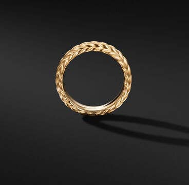 Chevron Beveled Band Ring in 18K Yellow Gold