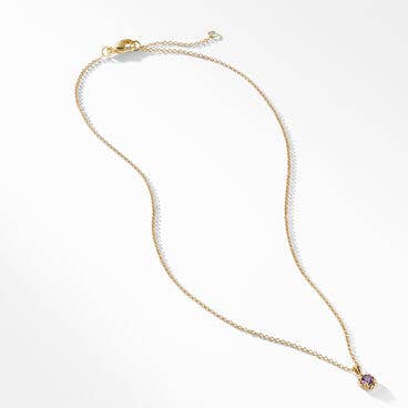 Cable Collectibles® Kids Birthstone Necklace in 18K Yellow Gold with Amethyst
