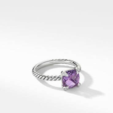 Chatelaine® Ring with Amethyst and Pavé Diamonds