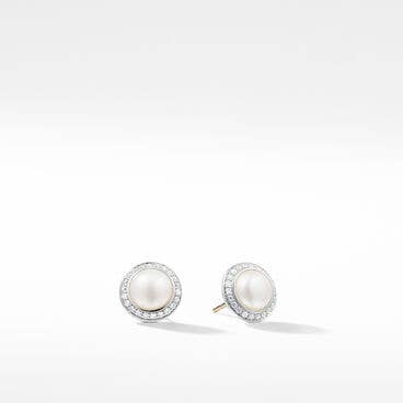 Albion® Pearl Stud Earrings with Pavé Diamonds