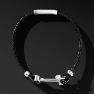 Maritime® Anchor Black Leather Bracelet
