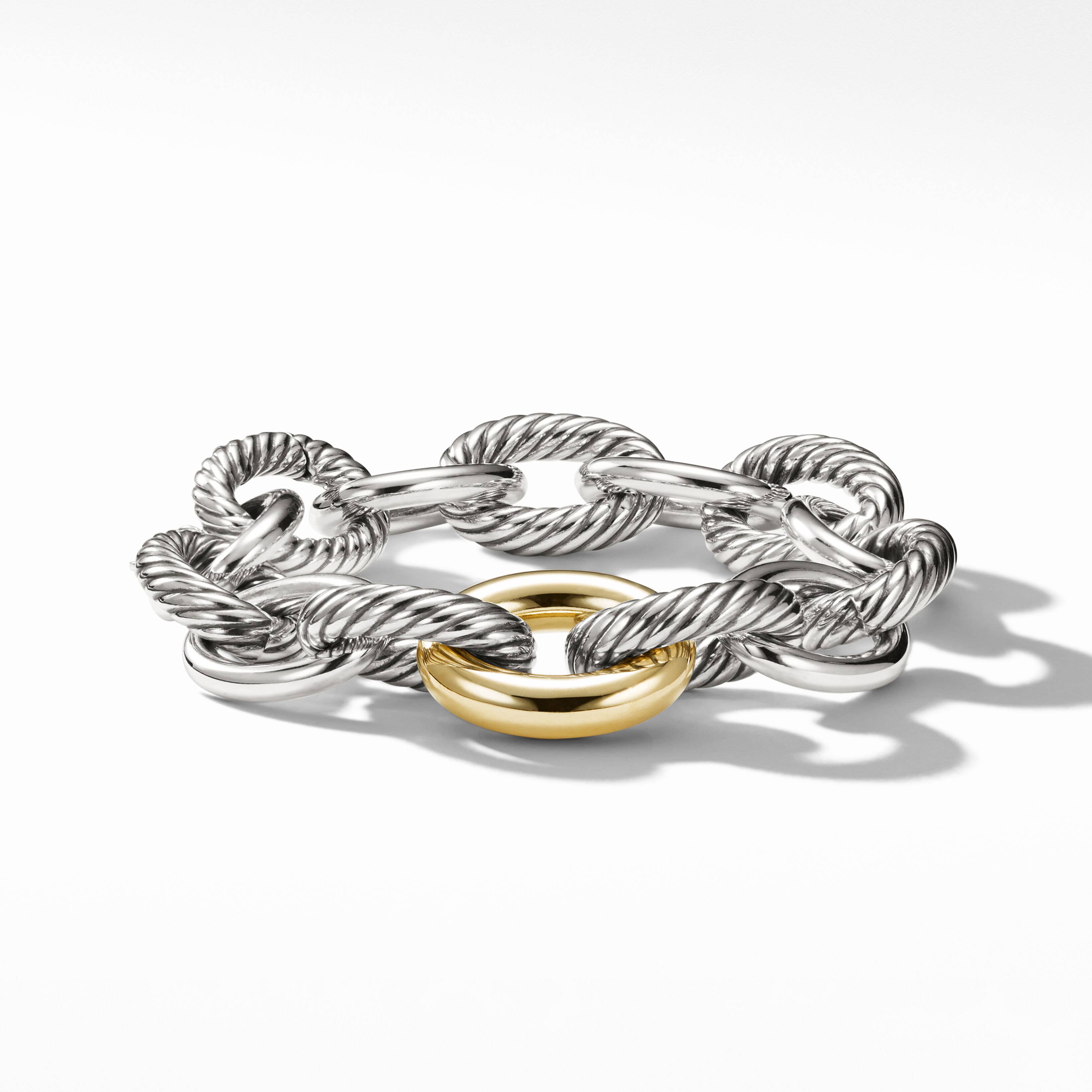 Oval Link Chain Bracelet with 18K Yellow Gold