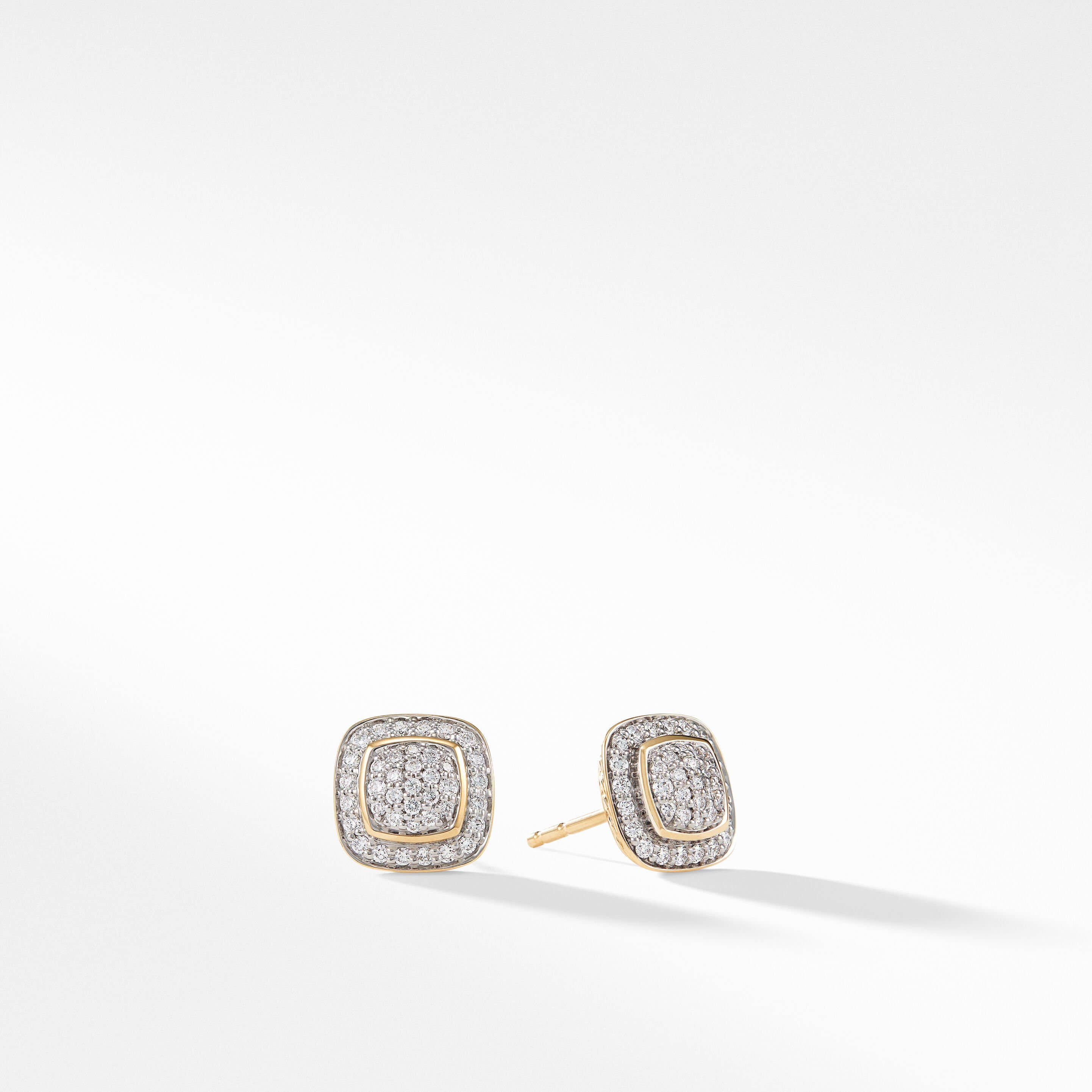 Petite Albion® Stud Earrings in 18K Yellow Gold with Pavé Diamonds