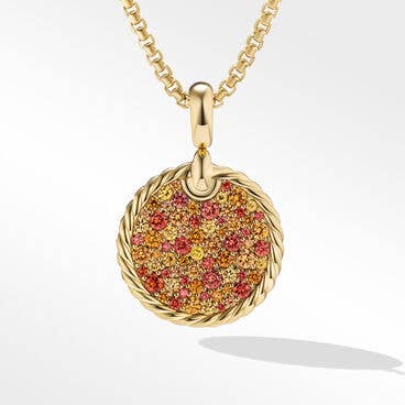 DY Elements® Fire Pendant in 18K Yellow Gold with Pavé Orange Sapphires, Spessartite Garnet and Yellow Sapphires