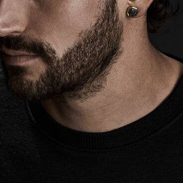 Forged Carbon Stud Earring with 18K Yellow Gold