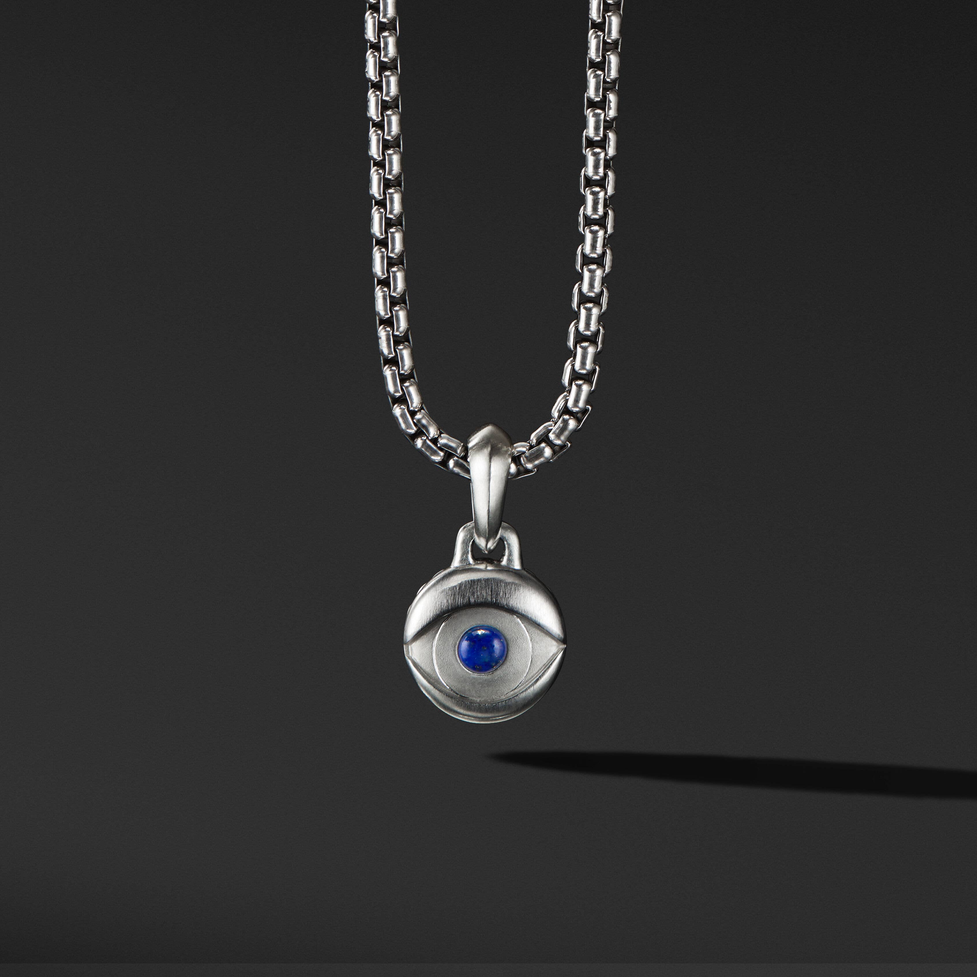 Evil Eye Amulet in Sterling Silver with Lapis