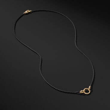 Smooth Amulet Box Chain Necklace with 18K Yellow Gold