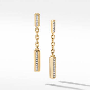 Lexington Chain Drop Earrings in 18K Yellow Gold with Pavé Diamonds