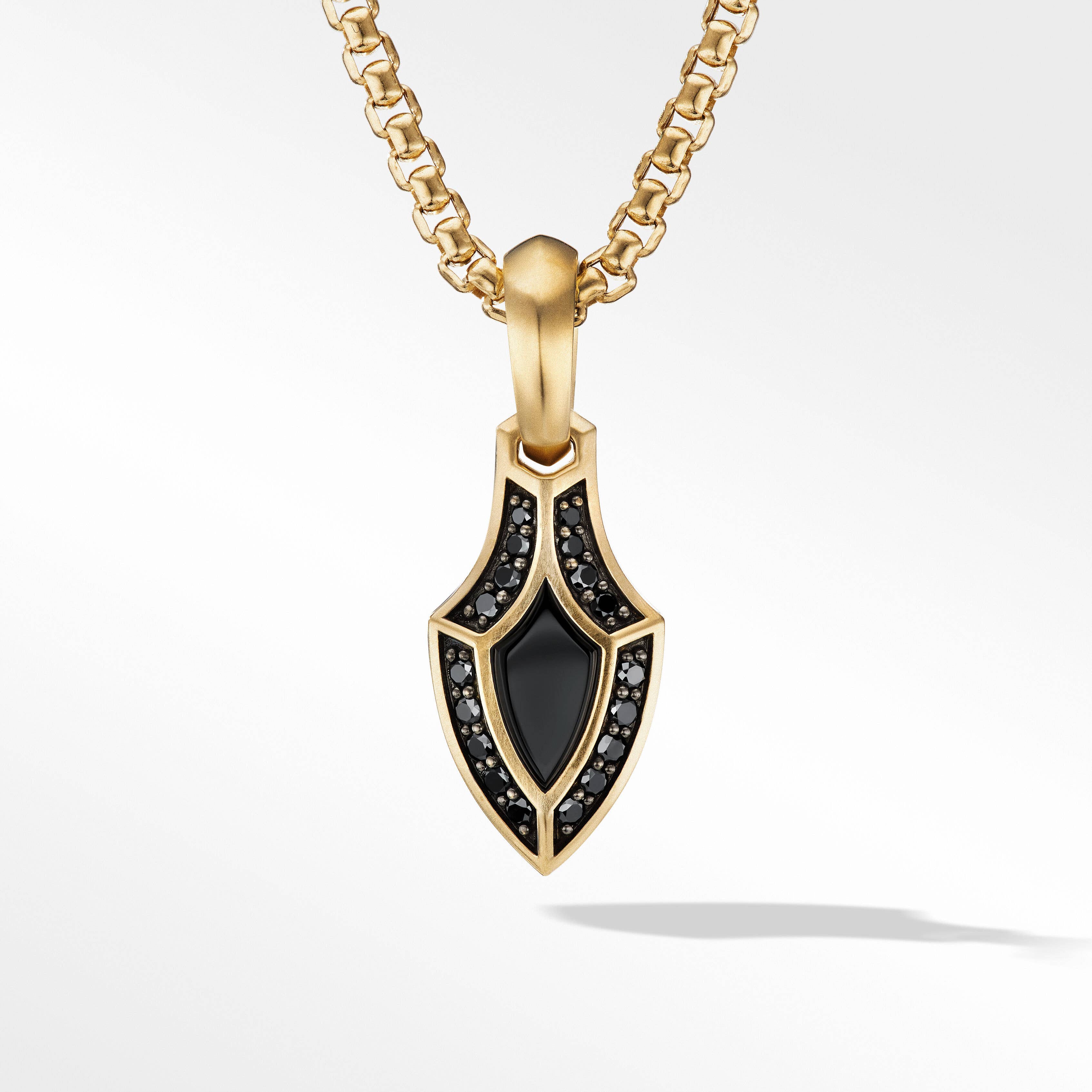 Armory® Gothic Amulet in 18K Yellow Gold with Black Onyx and Pavé Diamonds
