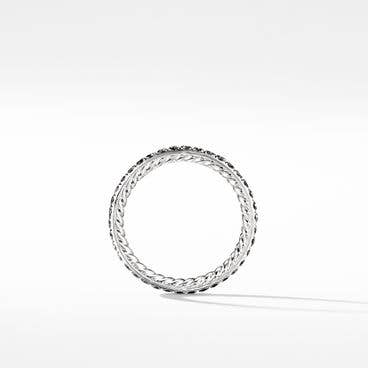 DY Eden Band Ring in Platinum with Pavé Black Diamonds