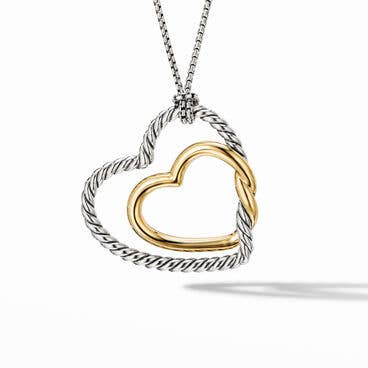 Continuance® Heart Necklace in Sterling Silver with 18K Yellow Gold
