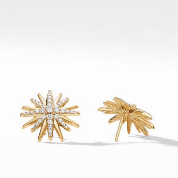 Starburst Stud Earrings in 18K Yellow Gold with Pavé Diamonds