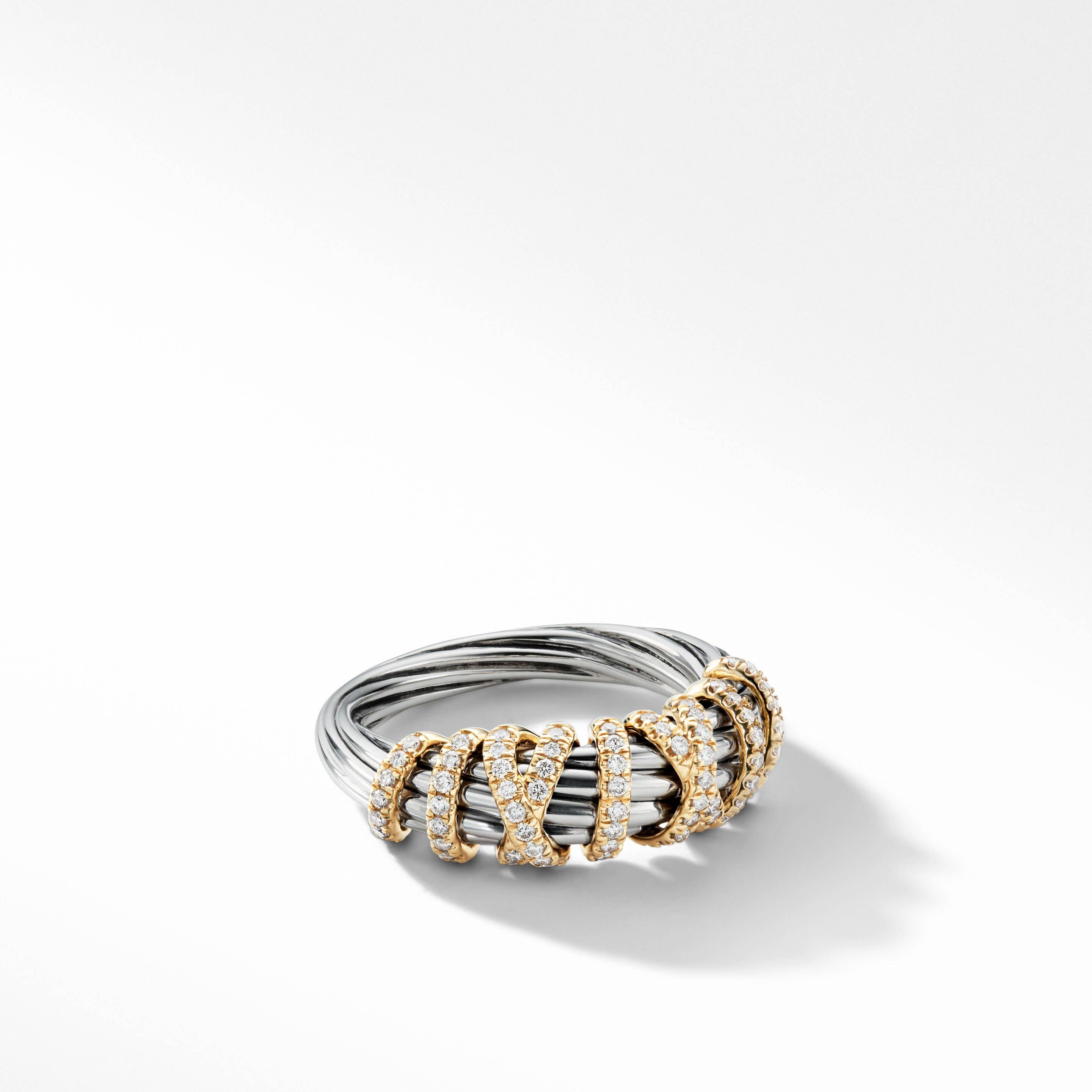 Helena Ring with 18K Yellow Gold and Pavé Diamonds