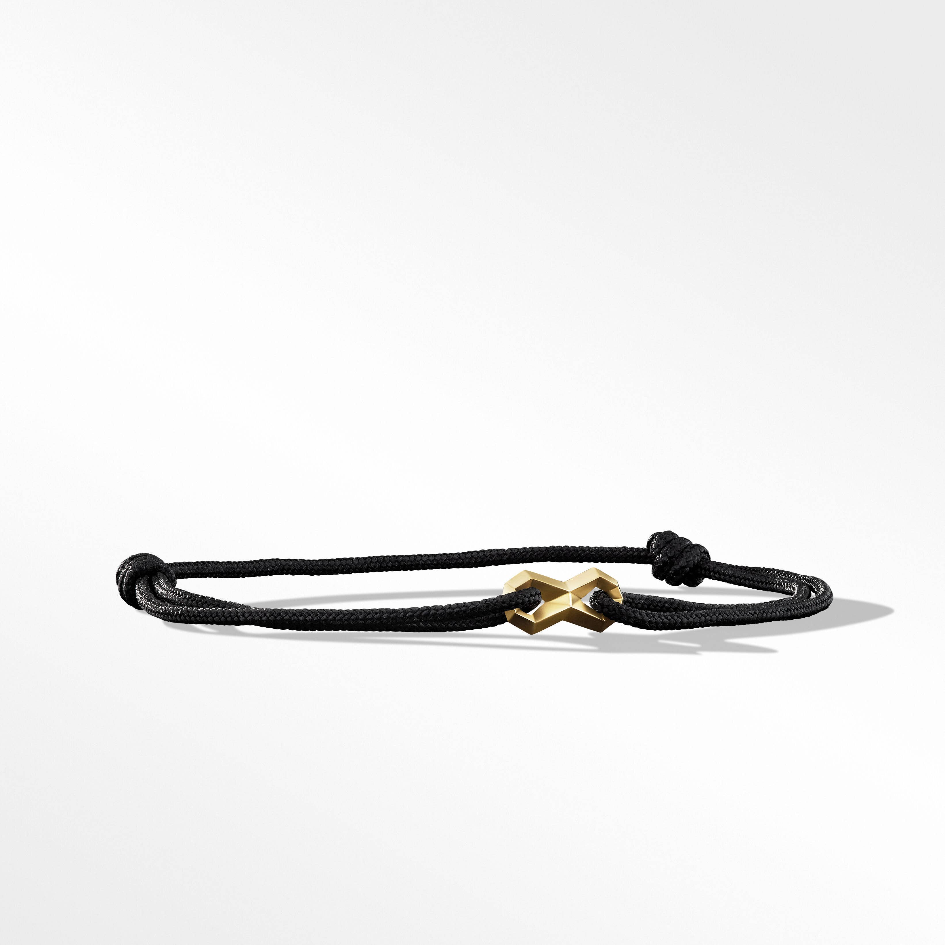 Infinity Link Cord Bracelet with 18K Yellow Gold, 9mm