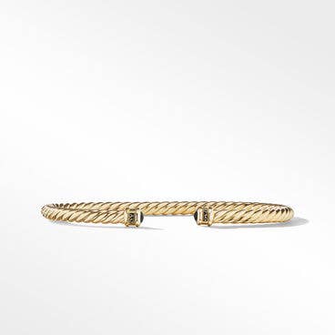 Cablespira® Cuff Bracelet in 18K Yellow Gold with Black Onyx
