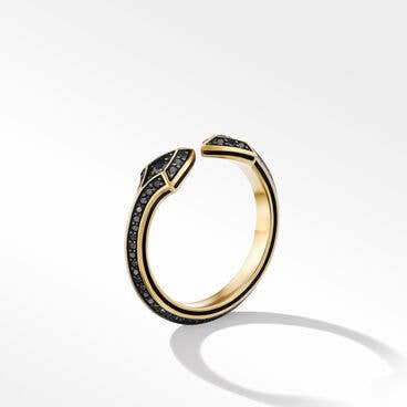 Armory® Bypass Band Ring in 18K Yellow Gold with Pavé Black Diamonds