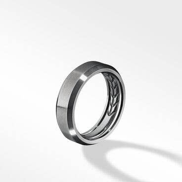 Beveled Band Ring in Grey Titanium