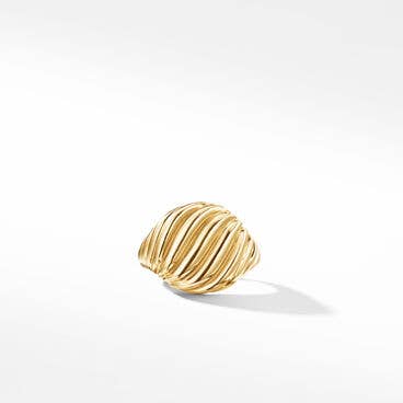 Sculpted Cable Pinky Ring in 18K Yellow Gold