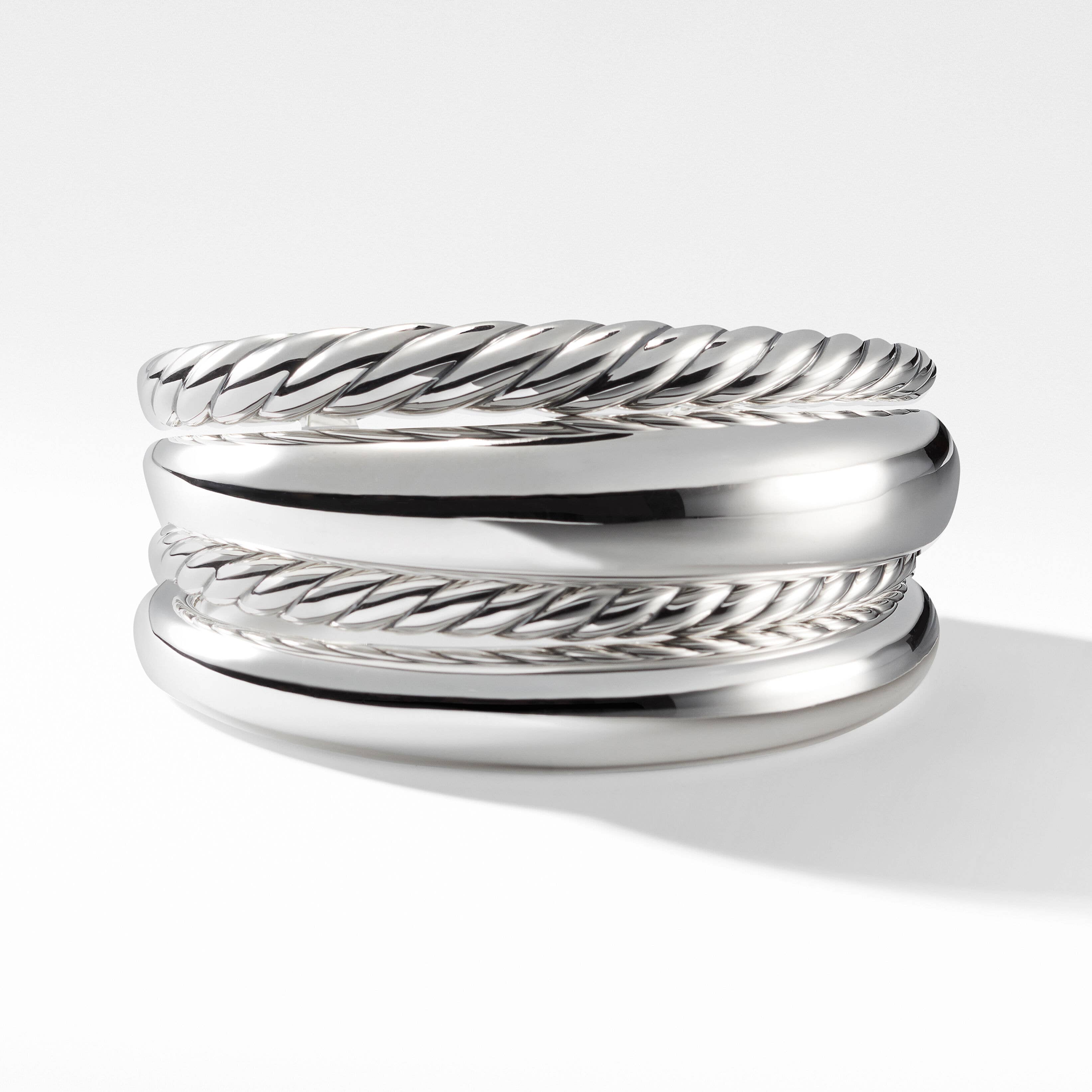 Pure Form® Four Row Cuff Bracelet in Sterling Silver