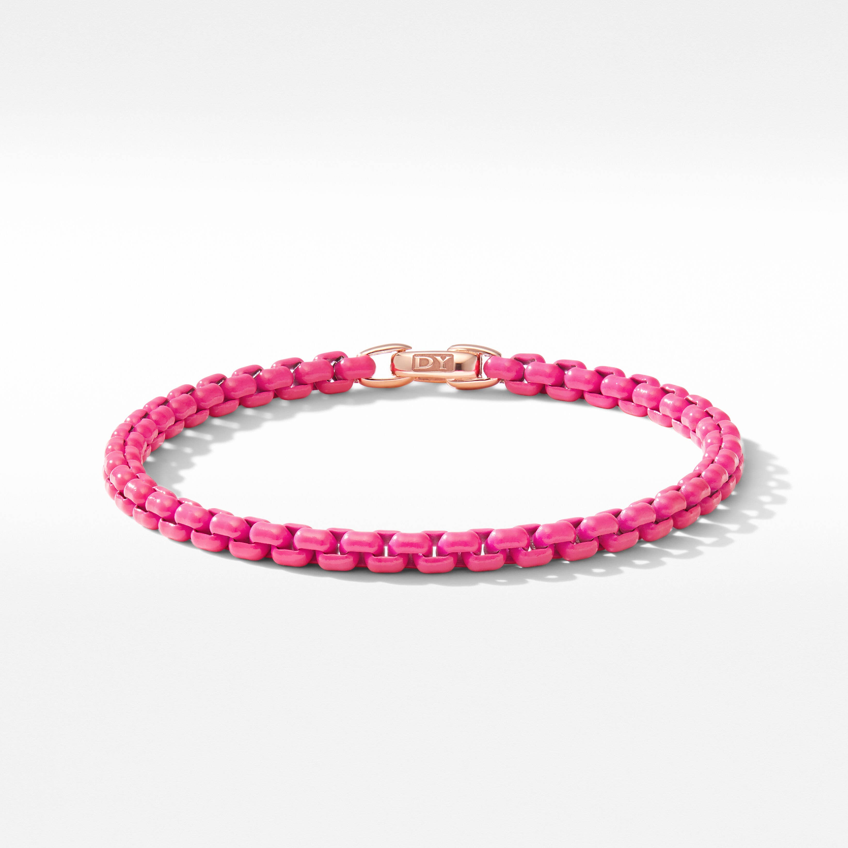 DY Bel Aire Chain Bracelet in Hot Pink with 14K Rose Gold Accent