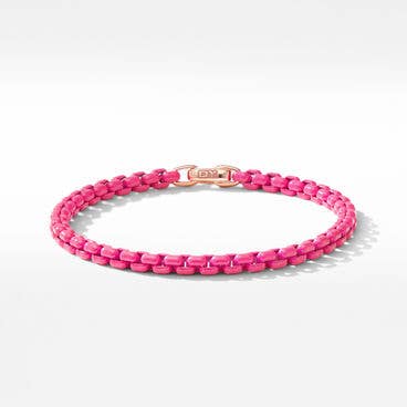 DY Bael Aire Chain Bracelet in Hot Pink with 14K Rose Gold Accent