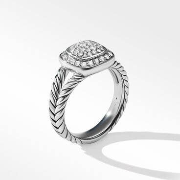 Petite Albion® Ring in Sterling Silver with Pavé Diamonds
