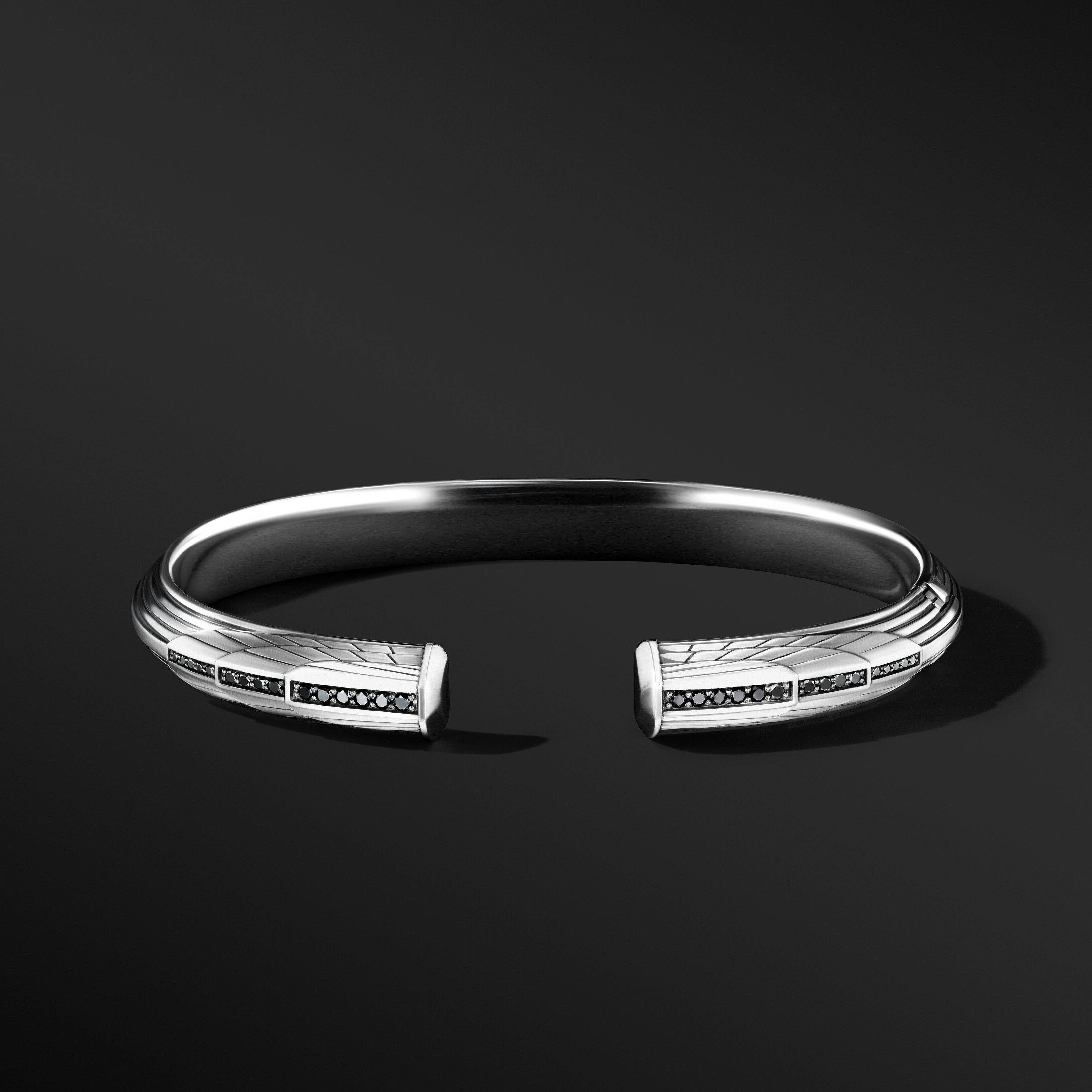 Empire Cuff Bracelet with Pavé Black Diamonds