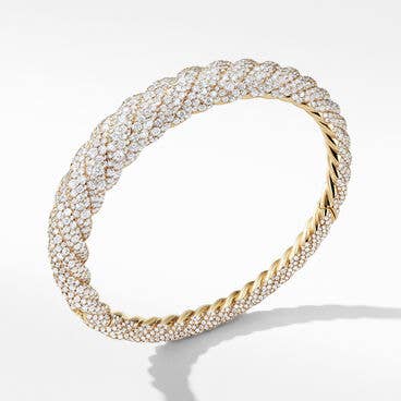 Pure Form® Cable Bracelet in 18K Yellow Gold with Full Pavé Diamonds