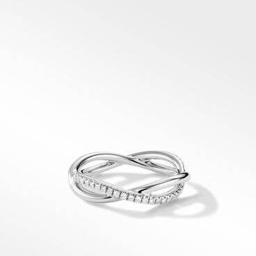 DY Lanai Band Ring in Platinum with Pavé Diamonds