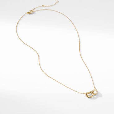 Cable Collectibles® Interlocking Heart Necklace in 18K Yellow Gold with Pavé Diamonds