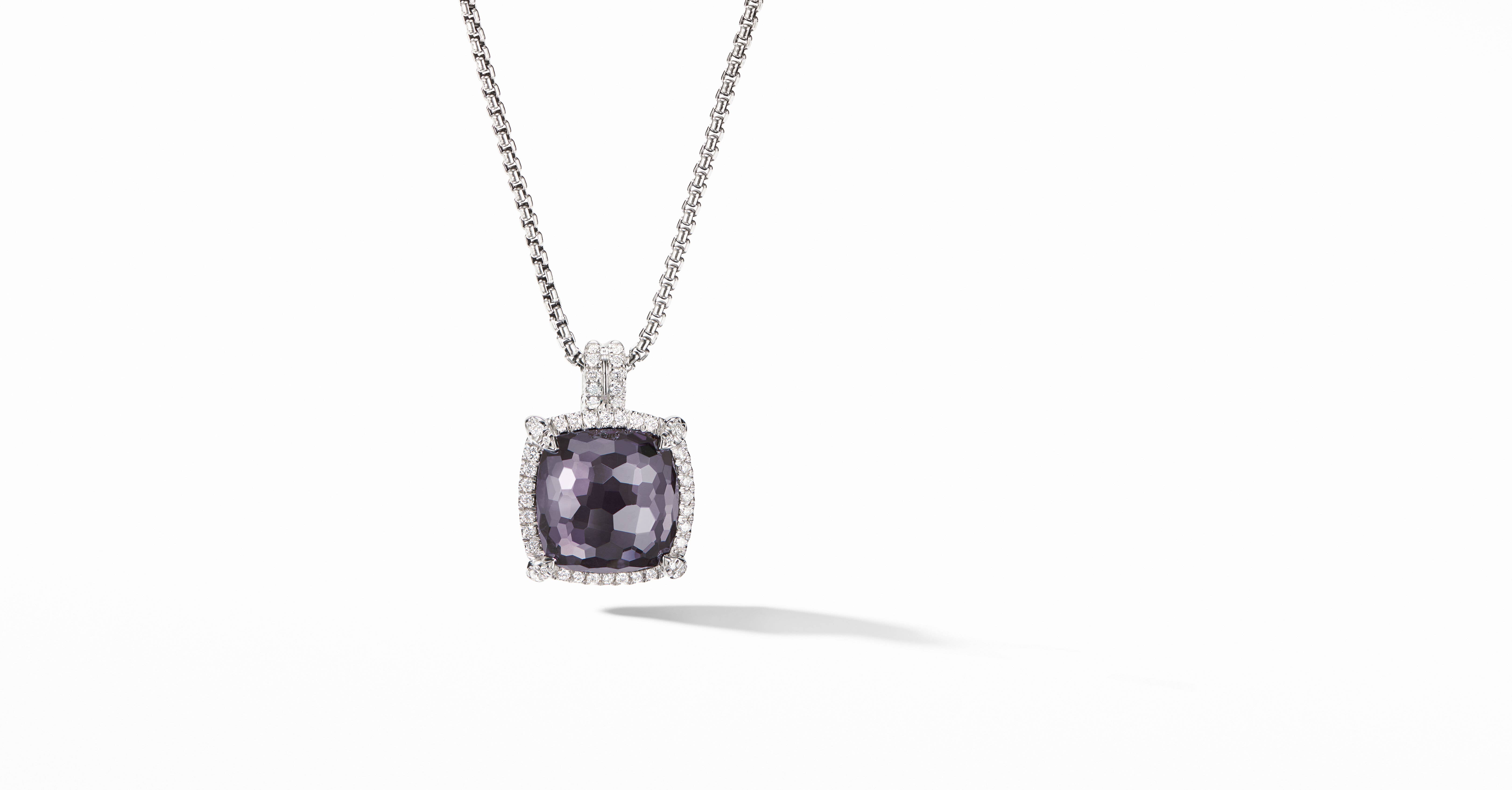 Chatelaine® Pavé Bezel Pendant Necklace 