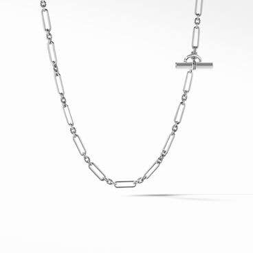 Lexington Y Chain Necklace in Sterling Silver with Pavé Diamonds