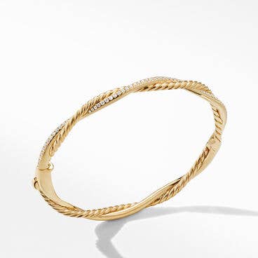 Petite Infinity Bracelet in 18K Yellow Gold with Pavé Diamonds