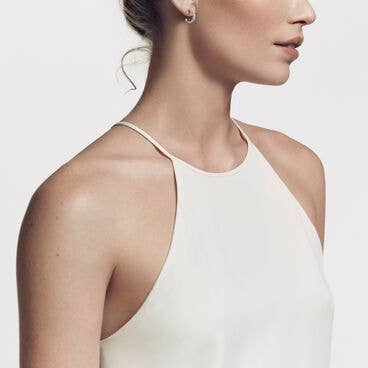 Pavéflex Hoop Earrings in 18K White Gold with Diamonds