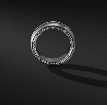 Streamline® Band Ring with Grey Titanium and Pavé Black Diamonds