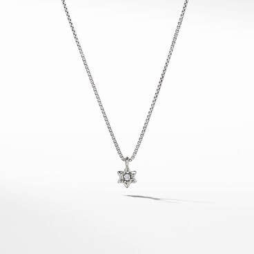 Cable Collectibles® Kids Star of David Necklace in Sterling Silver with Center Diamond