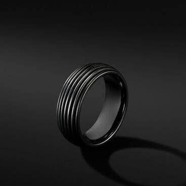 Royal Cord Band Ring in Black Titanium