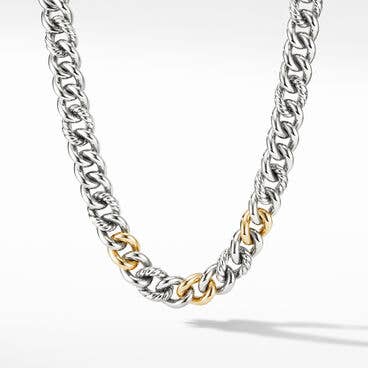 Curb Chain Necklace with 14K Yellow Gold