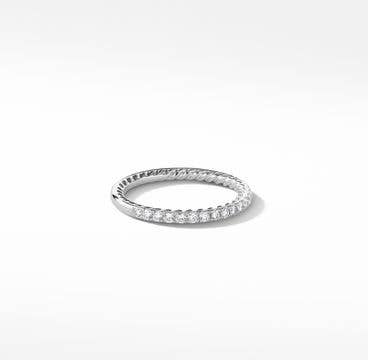 DY Eden Partway Band Ring in Platinum with Pavé Diamonds