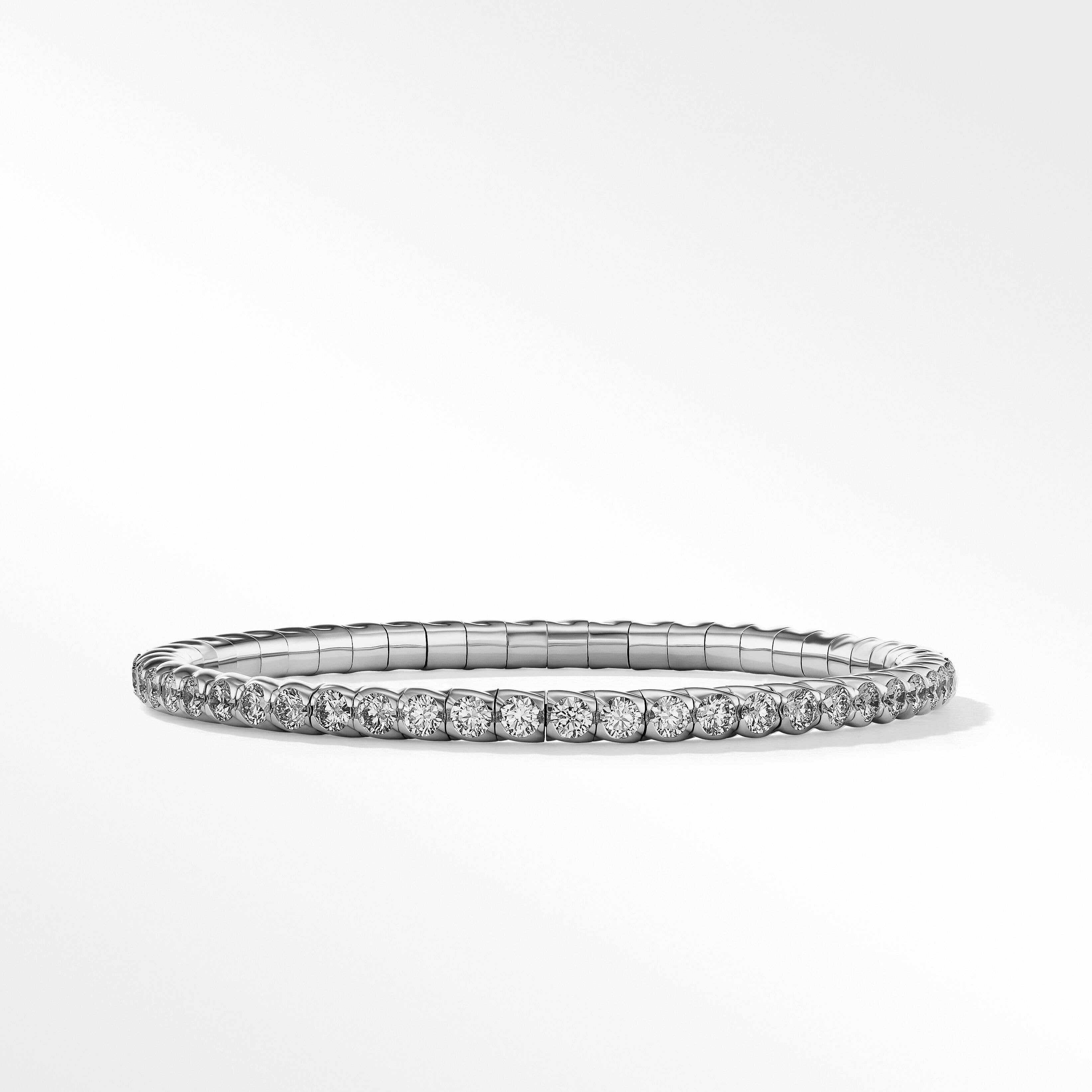 Pavé Diamonds Stretch Bracelet in 18K White Gold