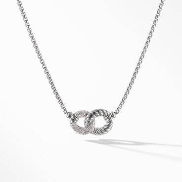 Belmont® Curb Link Necklace in Sterling Silver with Pavé Diamonds