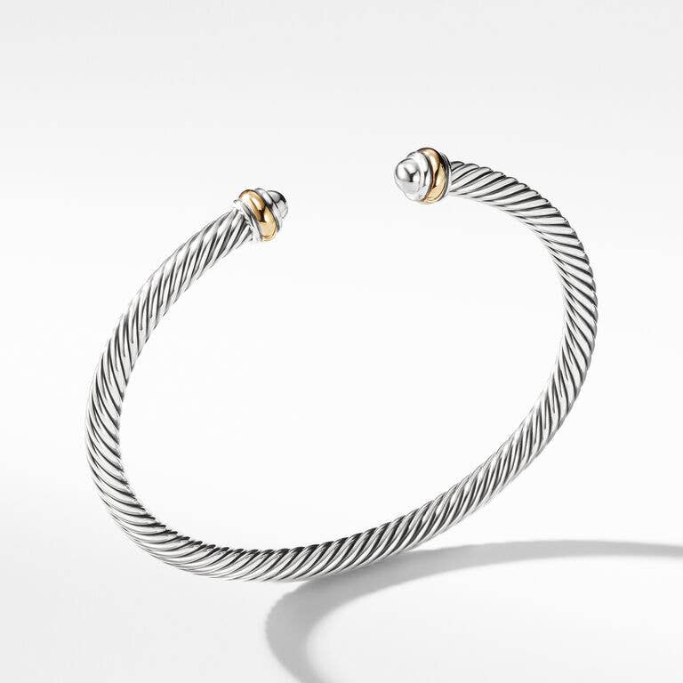 Cable Classics Bracelet in Sterling Silver with 18K Yellow Gold