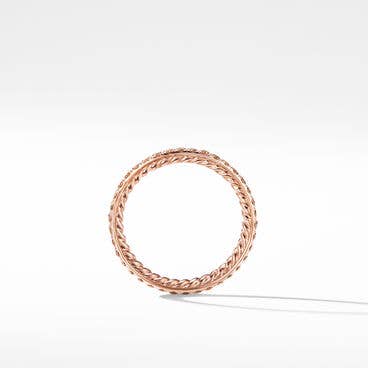 DY Eden Band Ring in 18K Rose Gold with Pavé Cognac Diamonds