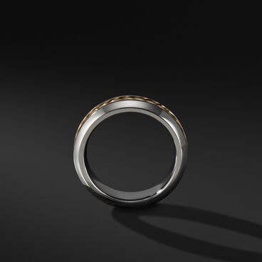 Cable Inset Band Ring with 18K Yellow Gold