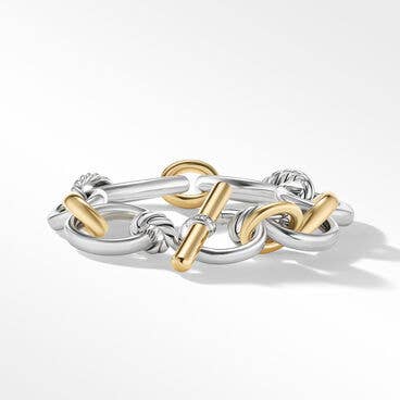 DY Mercer™ Bracelet in Sterling Silver with 18K Yellow Gold and Pavé Diamonds
