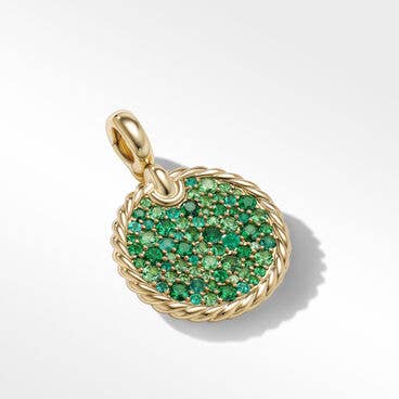 DY Elements® Earth Pendant in 18K Yellow Gold with Pavé Tsavorite and Emeralds