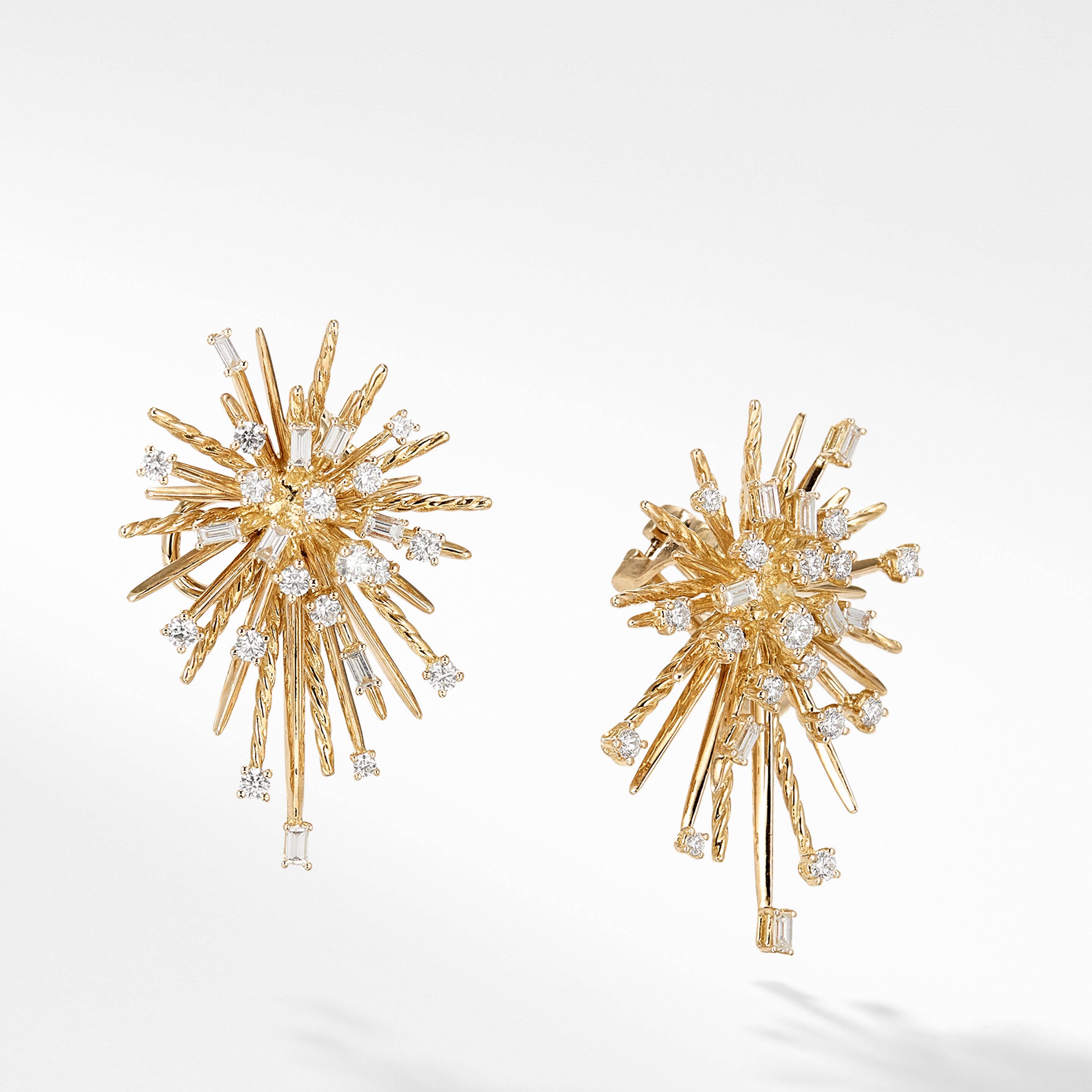Supernova Climber Earrings in 18K Yellow Gold with Diamonds, 33.7mm