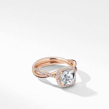 DY Lanai Engagement Ring in 18K Rose Gold, Cushion