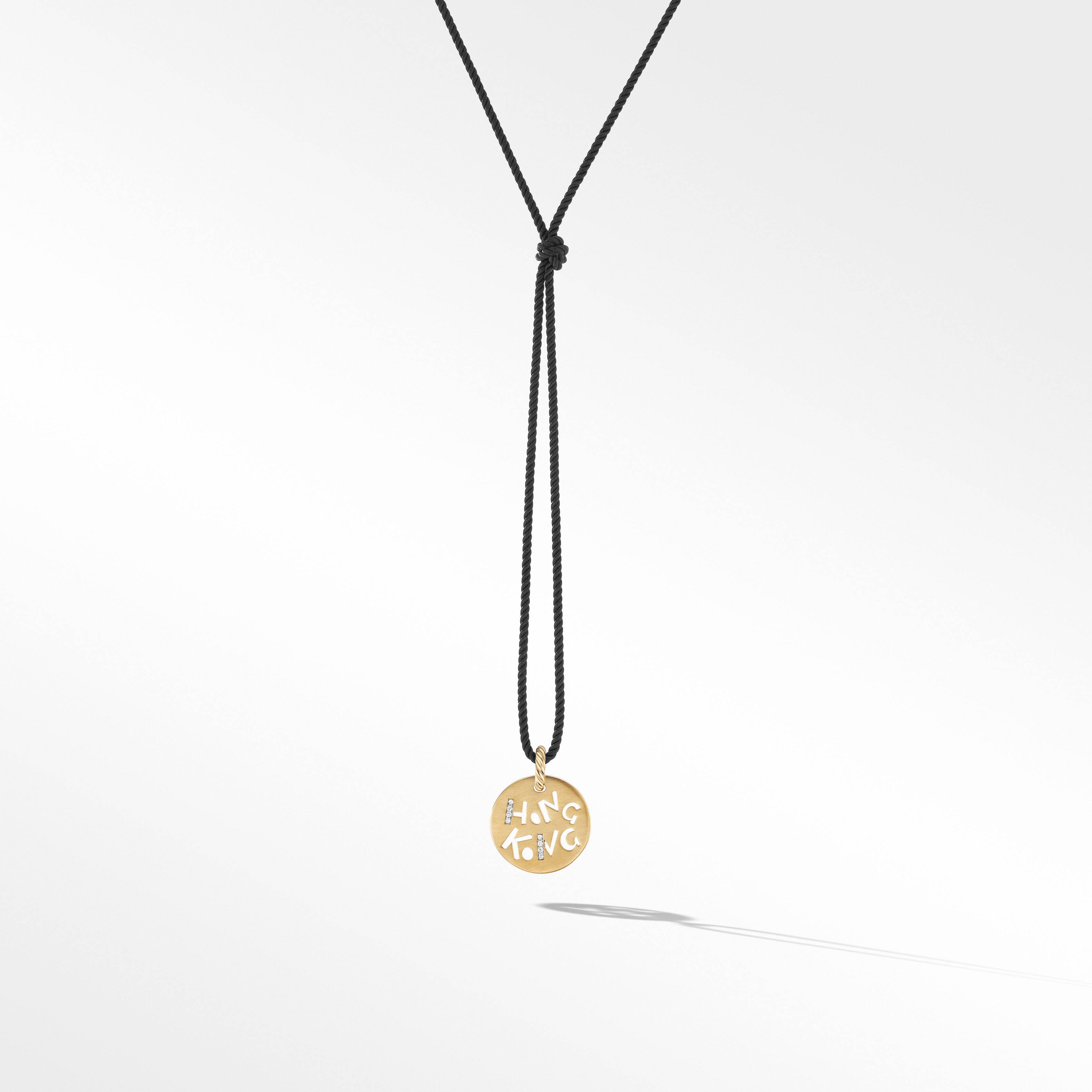 DY Elements® Hong Kong Pendant Necklace in 18K Yellow Gold with Diamonds