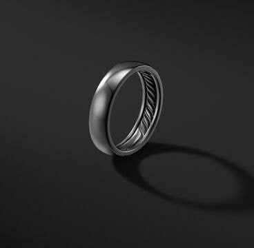 DY Classic Band Ring in Grey Titanium